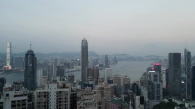 Hong Kong - 26 Eylül 2024: Merkezi ve Batı Bölgesi Majestic Skyline, HK 