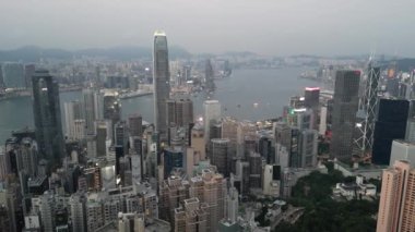 Hong Kong - 26 Eylül 2024: Merkezi ve Batı Bölgesi Majestic Skyline, HK 