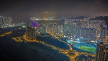 18 Ekim 2024 Gece Tseung Kwan O, Vibrant Hong Kong Bölgesi Hava karardıktan sonra
