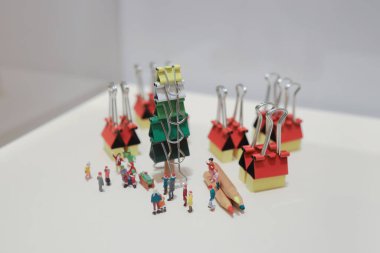 Miniature Scene with Office Supplies as Mini Houses Nov 22 2024 clipart