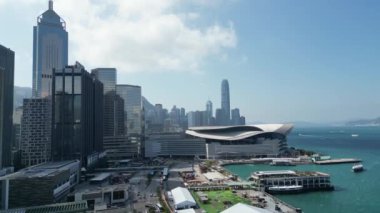 Wan Chai Sahil Hattı Sahili Şehir Limanı Manzarası Hong Kong 25 Ocak 2025