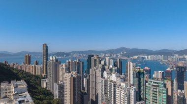 Gökdelenli Hong Kong Panoramik Şehir Manzarası