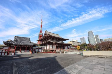 5 Aralık 2024 geleneksel mimari ikonik Tokyo Kulesi 'ne karşıdır.