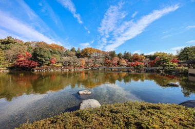 4 Aralık 2024 Japon bahçesi sakin bir gölet, renkli sonbahar ağaçları