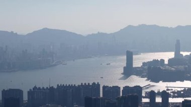 Hung Hom Körfezi Rıhtım Kenarı Hong Kong Liman Manzarası, 1 Aralık 2024 