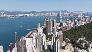 Sai Wan Hong Kong Kıyı Mahallesi Manzarası, Hong Kong, 9 Şubat 2025 