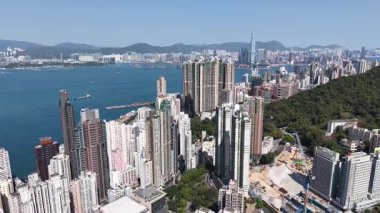 Sai Wan Hong Kong Kıyı Mahallesi Manzarası, Hong Kong, 9 Şubat 2025 