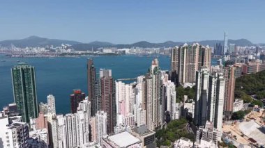 Sai Wan Hong Kong Kıyı Mahallesi Manzarası, Hong Kong, 9 Şubat 2025 