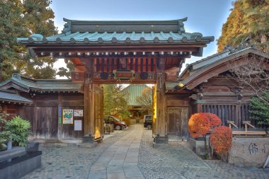 9 Aralık 2024 Etrafı sarılmış geleneksel bir Japon kapısının dingin atmosferini deneyimleyin