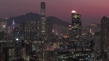 Kowloon Hong Kong Vibrant Şehir Şehri Manzarası, 17 Şubat 2025 