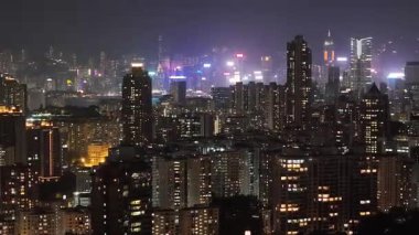 Kowloon Hong Kong Vibrant Şehir Şehri Manzarası, 17 Şubat 2025 