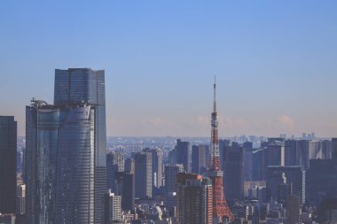 10 Aralık 2024 Tokyo Kulesi ile Tokyo siluetini gösteren şehir manzarası