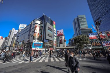 9 Aralık 2024 Tokyo 'da bir Shibuya Geçidi.