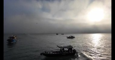 Sam Ka Tsuen İskelesi Hong Kong Sahili Gün batımı Manzarası, 2 Mart 2025 