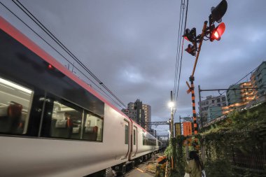 Parlak tren, 7 Aralık 2024 'te şehir demiryolu bölümünden geçerken yakalandı.