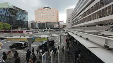 Hakata Japan Vibrant Urban District ve Station Area View, Mart 07, 2025  