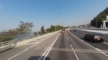 Tsing Ma Köprüsü Hong Kong İkonik Askı Köprüsü Görünümü, 5 Nisan 2025 