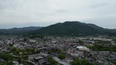 Yufuin köyünün havadan görünüşü, Oita ken Yufu şehri, 15 Mayıs 2024