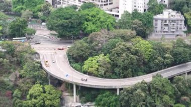 Mount Davis Yolu Hong Kong Yükseltilmiş Sahil Yolu Görünümü, 4 Nisan 2025  