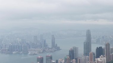 Victoria Limanı Hong Kong Iconic Waterfront City Skyline, 4 Nisan 2025  