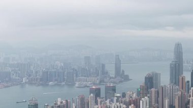 Victoria Limanı Hong Kong Iconic Waterfront City Skyline, 4 Nisan 2025  