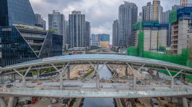 Hong Kong 'daki Kai Tak Nehri Köprüsü manzaralı.