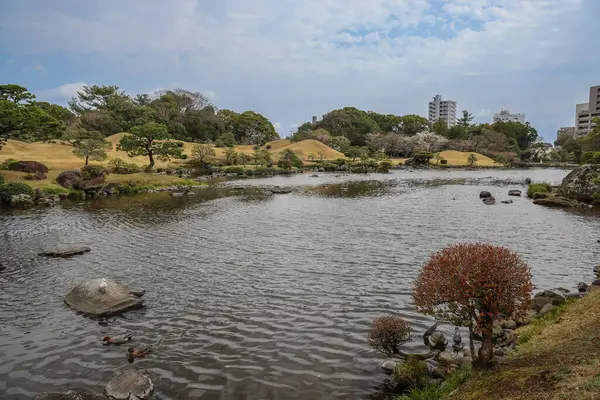 24 Mart 2025 Japon bahçeli sakin bir peyzaj.,