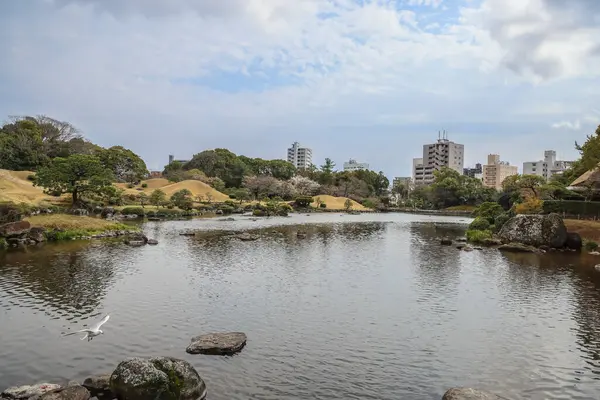 24 Mart 2025 Japon bahçeli sakin bir peyzaj.,