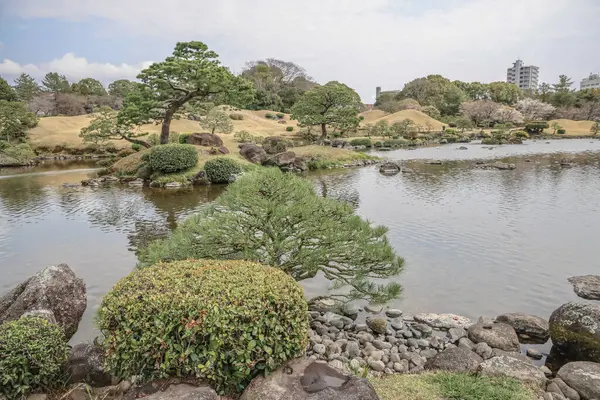 24 Mart 2025 Japon bahçeli sakin bir peyzaj.,