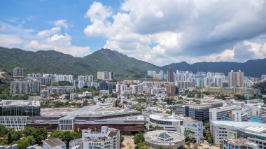 Bir yeşile karşı modern mimarinin yer aldığı canlı bir şehir.