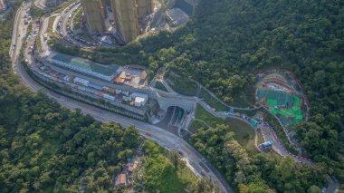 bir altyapı ağı ve binaları gösteren perspektif