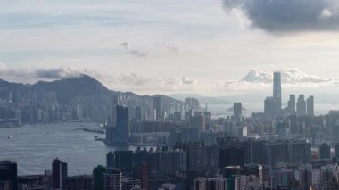 Kowloon Şehir Manzarası Gökyüzü Hareketli Sokaklar Hong Kong, 8 Haziran 2025