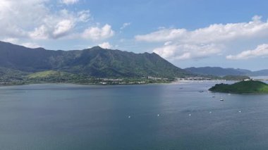 7 Haziran 2025 'te Plover Cove Hong Kong kırsalındaki serin su deposu manzarası