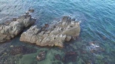Rock Beach Sahili Sahili Sahili Dalgaları Kıyı Şeridi Manzarası, Hong Kong