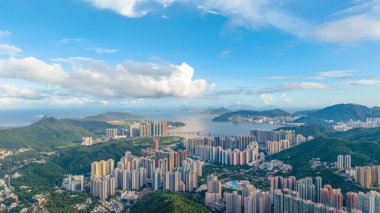 Tseung Kwan O Kentsel Skyline Sahil Kenti Görünümü Hong Kong
