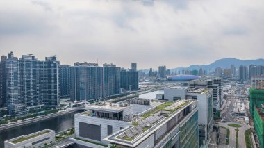 Hong Kong 'da Çağdaş Gökdelenler ve Etkin İnşaat Şehir Manzarası Gösterimi