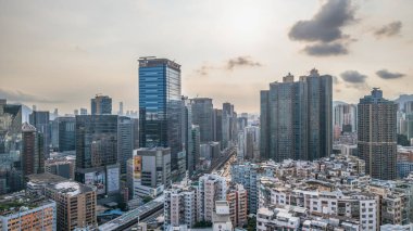 Hong Kong 'da Yüksek Binaları olan Yoğun İnşa Edilen Yerleşim Bölgesi