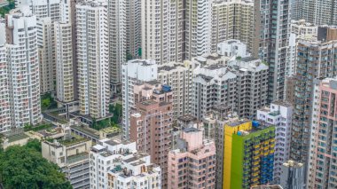 Cheung Sha Wan bölgesinde karışık şehir manzarası