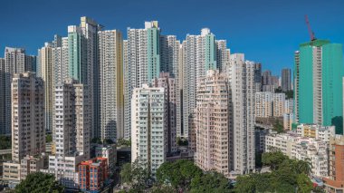 Hong Kong, Kowloon 'da ikamet ve sanayi bölgesi.