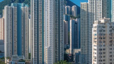 Hong Kong, Kowloon 'da ikamet ve sanayi bölgesi.