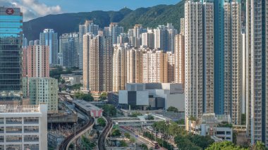 Hong Kong, Kowloon 'da ikamet ve sanayi bölgesi.
