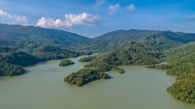 Shing Mun Reservoir çevresindeki barışçıl doğa manzarası