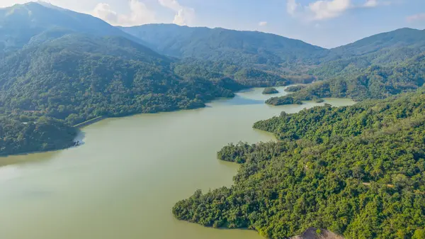 Shing Mun Reservoir çevresindeki barışçıl doğa manzarası