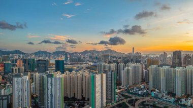 Kowloon 'un Doğu Kentsel Konut Bölgesi Hong Kong Şehir Manzarası