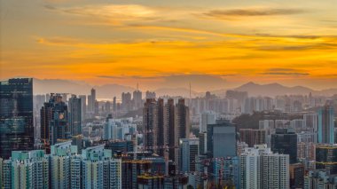 Kowloon 'un Doğu Kentsel Konut Bölgesi Hong Kong Şehir Manzarası