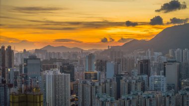 Kowloon 'un Doğu Kentsel Konut Bölgesi Hong Kong Şehir Manzarası