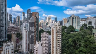 Wan Chai bölgesinde geleneksel Hong Kong mimarisi