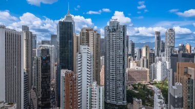 Wan Chai İşletme Bölgesi Hong Kong 'da Karışık Kullanım Şehir Mimarisi