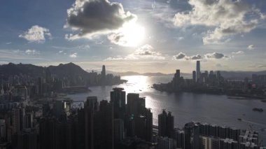 Iconic Victoria Harbour Skyline, Hong Kong Alacakaranlık, 31 Ağustos 2025