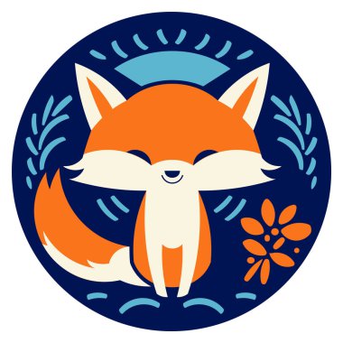 İzole tilki logo vektörü